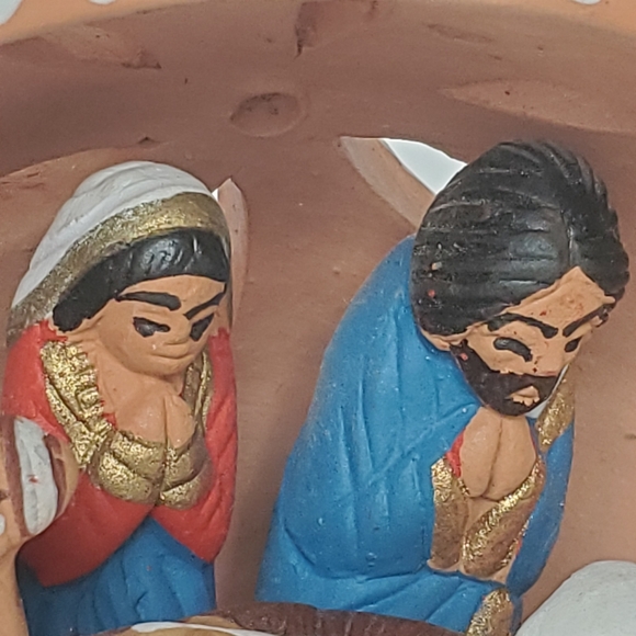 Peruvian Clay Nativity Handmade Christmas Creche from Peru Vintage Collectible - Picture 8 of 15